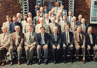 Pres Ken Taylor with members in the Golden Jubilee Year 1988